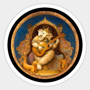 Ganesha Playing a Guitar Sticker